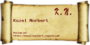 Kszel Norbert névjegykártya